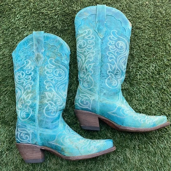 Corral Turquoise Western Boots - Picture 2 of 9